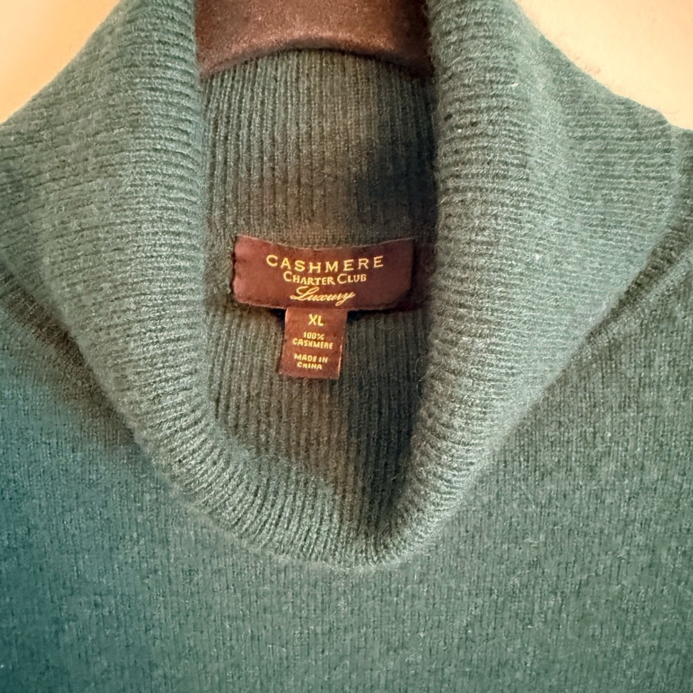 Charter Club Deep Teal turtle Neck Sweater - Picture 2 of 3